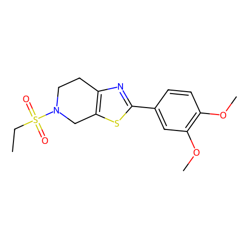 2-(3,4-dimethoxyphenyl)-5-(ethylsulfonyl)-4,5,6,7-tetrahydro[1,3]thiazolo[5,4-c]pyridine structure
