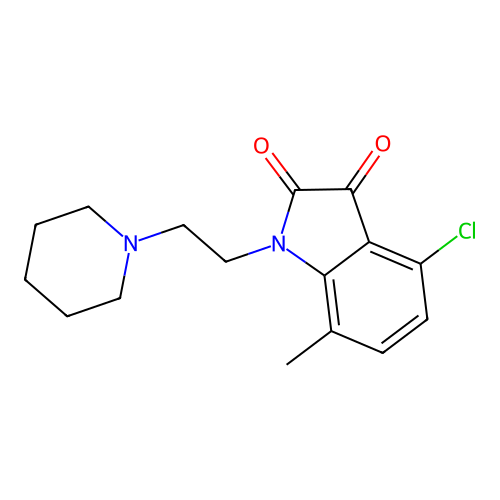 4-chloro-7-methyl-1-[2-(piperidin-1-yl)ethyl]-1H-indole-2,3-dione structure