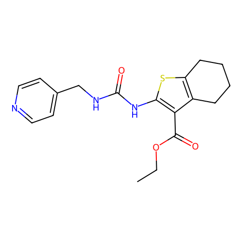 ethyl 2-(3-(pyridin-4-ylmethyl)ureido)-4,5,6,7-tetrahydrobenzo[b]thiophene-3-carboxylate structure