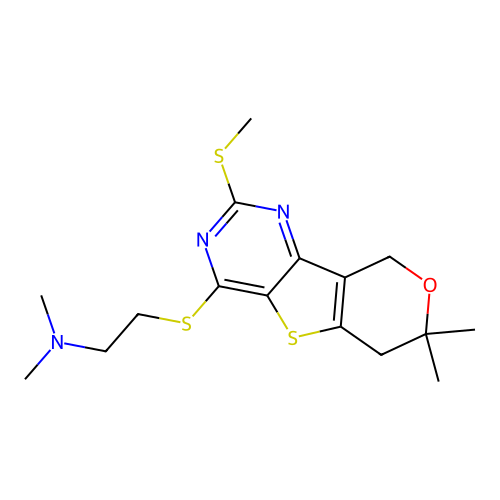 C16H23N3OS3 structure