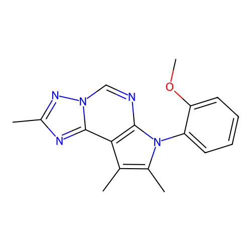 7-(2-methoxyphenyl)-2,8,9-trimethyl-7H-pyrrolo[3,2-e][1,2,4]triazolo[1,5-c]pyrimidine structure