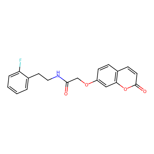N-(2-fluorophenethyl)-2-((2-oxo-2H-chromen-7-yl)oxy)acetamide structure
