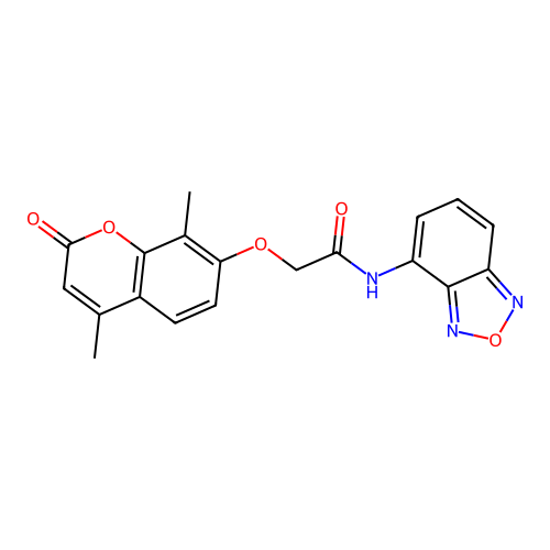 N-(benzo[c][1,2,5]oxadiazol-4-yl)-2-((4,8-dimethyl-2-oxo-2H-chromen-7-yl)oxy)acetamide structure