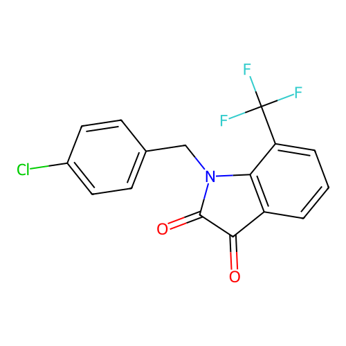 1-(4-chlorobenzyl)-7-(trifluoromethyl)-1H-indole-2,3-dione structure