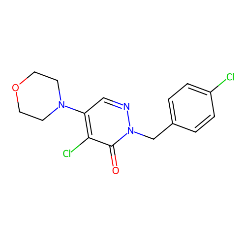 4-chloro-2-(4-chlorobenzyl)-5-morpholinopyridazin-3(2H)-one structure