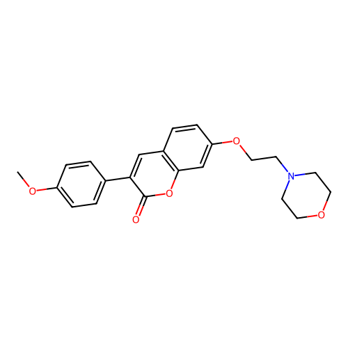 3-(4-methoxyphenyl)-7-[2-(morpholin-4-yl)ethoxy]-2H-chromen-2-one structure