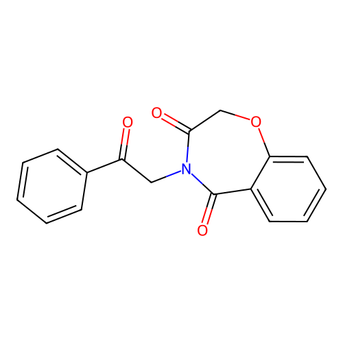 4-(2-oxo-2-phenylethyl)-1,4-benzoxazepine-3,5(2H,4H)-dione structure