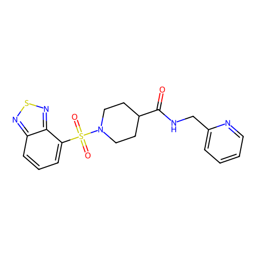 1-(2,1,3-benzothiadiazol-4-ylsulfonyl)-N-(pyridin-2-ylmethyl)piperidine-4-carboxamide structure