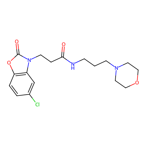 3-(5-chloro-2-oxobenzo[d]oxazol-3(2H)-yl)-N-(3-morpholinopropyl)propanamide structure