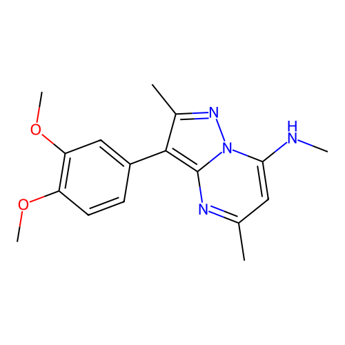 3-(3,4-dimethoxyphenyl)-N,2,5-trimethylpyrazolo[1,5-a]pyrimidin-7-amine structure