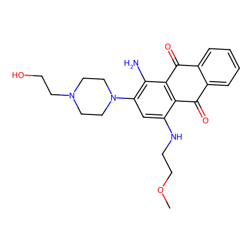 1-amino-2-[4-(2-hydroxyethyl)piperazin-1-yl]-4-(2-methoxyethylamino)anthracene-9,10-dione structure