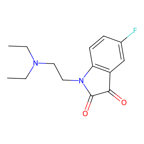 1-[2-(diethylamino)ethyl]-5-fluoro-1H-indole-2,3-dione structure