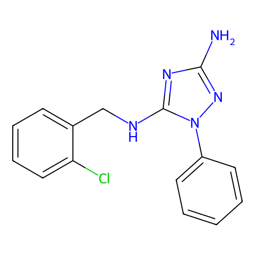 5-N-[(2-chlorophenyl)methyl]-1-phenyl-1,2,4-triazole-3,5-diamine structure