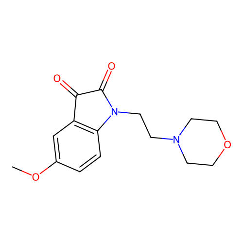 5-methoxy-1-[2-(morpholin-4-yl)ethyl]-1H-indole-2,3-dione structure