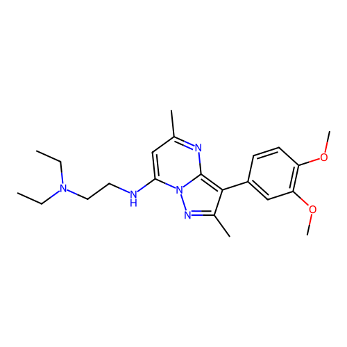 N'-[3-(3,4-dimethoxyphenyl)-2,5-dimethylpyrazolo[1,5-a]pyrimidin-7-yl]-N,N-diethylethane-1,2-diamine structure