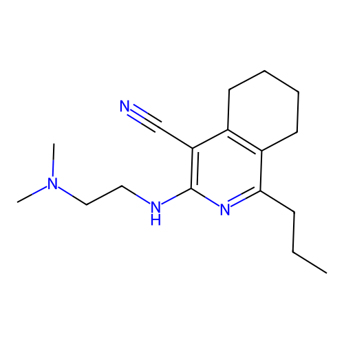 3-(2-dimethylaminoethylamino)-1-propyl-5,6,7,8-tetrahydroisoquinoline-4-carbonitrile structure