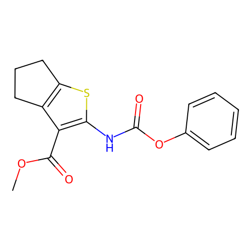 methyl 2-((phenoxycarbonyl)amino)-5,6-dihydro-4H-cyclopenta[b]thiophene-3-carboxylate structure