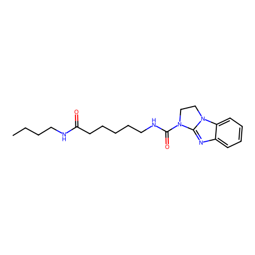 N-[6-(butylamino)-6-oxohexyl]-1,2-dihydroimidazo[1,2-a]benzimidazole-3-carboxamide structure