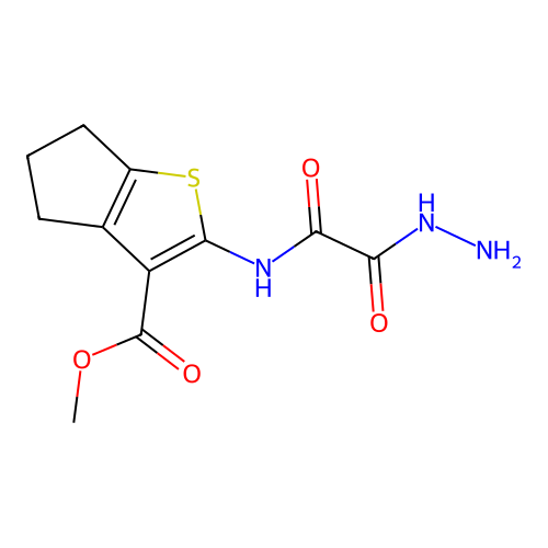 methyl 2-(2-hydrazinyl-2-oxoacetamido)-5,6-dihydro-4H-cyclopenta[b]thiophene-3-carboxylate structure