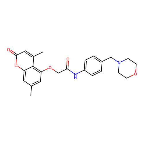 2-((4,7-dimethyl-2-oxo-2H-chromen-5-yl)oxy)-N-(4-(morpholinomethyl)phenyl)acetamide structure