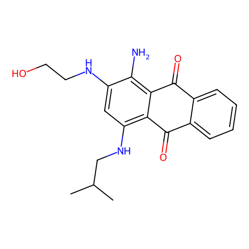 1-Amino-2-[(2-hydroxyethyl)amino]-4-[(2-methylpropyl)amino]anthracene-9,10-dione structure