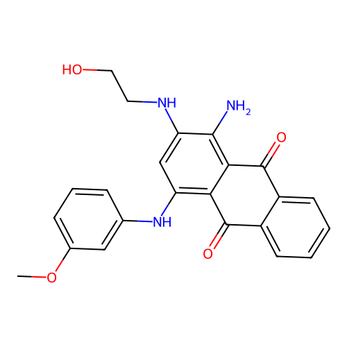 1-amino-2-(2-hydroxyethylamino)-4-(3-methoxyanilino)anthracene-9,10-dione structure