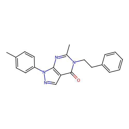 6-methyl-5-phenethyl-1-(p-tolyl)-1H-pyrazolo[3,4-d]pyrimidin-4(5H)-one structure