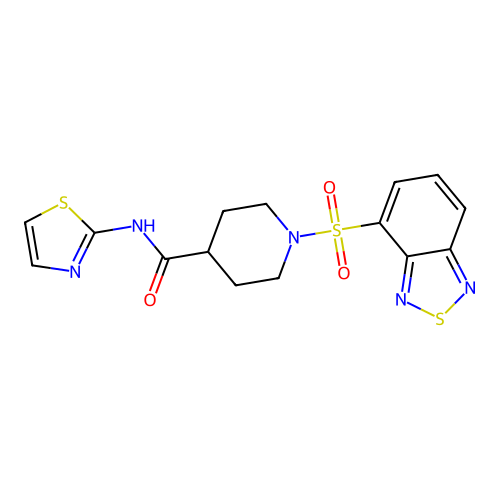 1-(2,1,3-benzothiadiazol-4-ylsulfonyl)-N-(1,3-thiazol-2-yl)piperidine-4-carboxamide structure