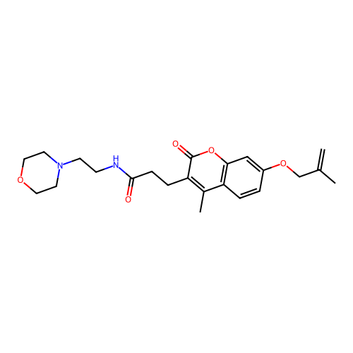 3-(4-methyl-7-((2-methylallyl)oxy)-2-oxo-2H-chromen-3-yl)-N-(2-morpholinoethyl)propanamide structure