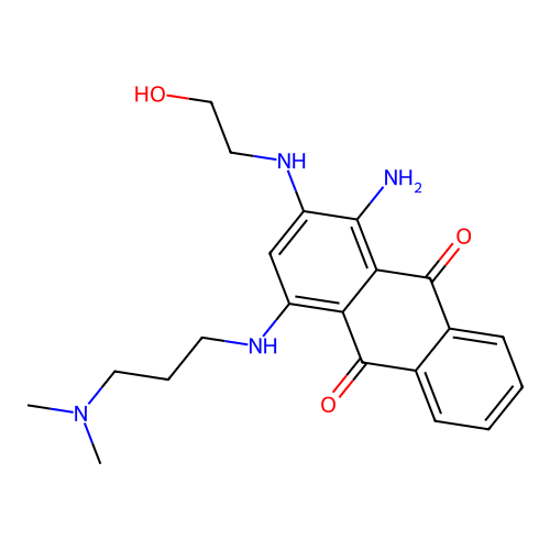 1-amino-4-((3-(dimethylamino)propyl)amino)-2-((2-hydroxyethyl)amino)anthracene-9,10-dione structure