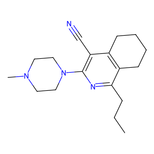 3-(4-methylpiperazin-1-yl)-1-propyl-5,6,7,8-tetrahydroisoquinoline-4-carbonitrile structure