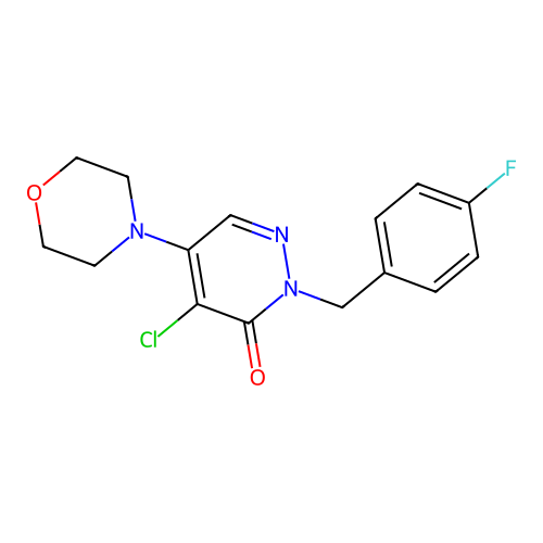 4-chloro-2-(4-fluorobenzyl)-5-morpholinopyridazin-3(2H)-one structure