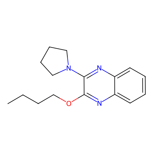 2-Butoxy-3-(pyrrolidin-1-yl)quinoxaline structure
