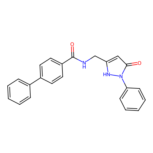 N-[(5-hydroxy-1-phenyl-1H-pyrazol-3-yl)methyl]biphenyl-4-carboxamide structure