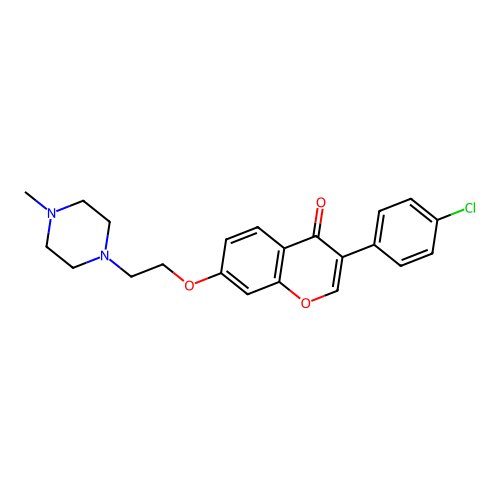 3-(4-chlorophenyl)-7-[2-(4-methylpiperazin-1-yl)ethoxy]-4H-chromen-4-one structure