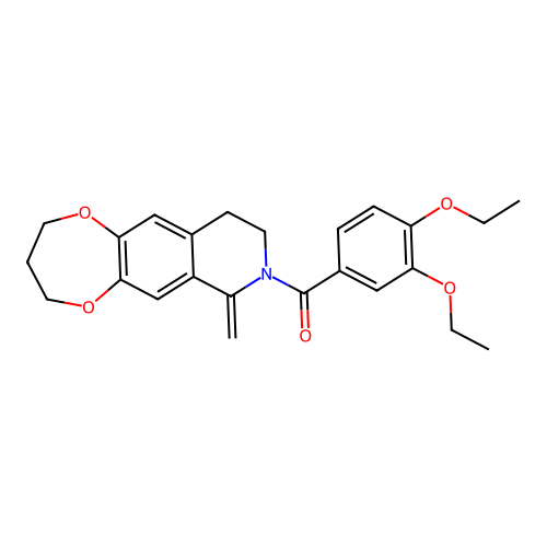 (3,4-diethoxyphenyl)(7-methylene-3,4,9,10-tetrahydro-2H-[1,4]dioxepino[2,3-g]isoquinolin-8(7H)-yl)methanone structure