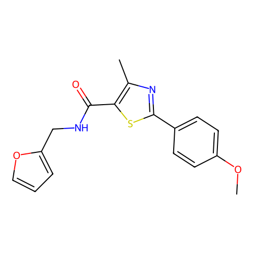N-(furan-2-ylmethyl)-2-(4-methoxyphenyl)-4-methyl-1,3-thiazole-5-carboxamide structure
