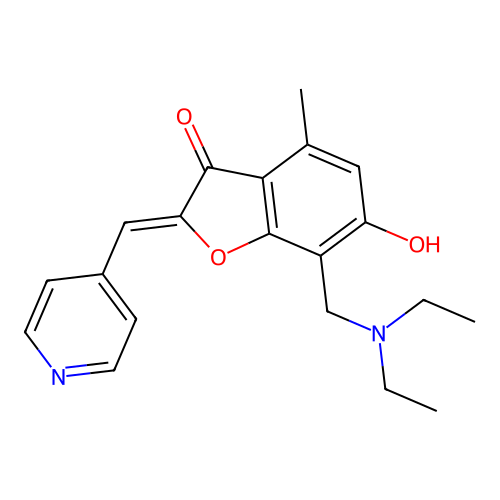 (Z)-7-((diethylamino)methyl)-6-hydroxy-4-methyl-2-(pyridin-4-ylmethylene)benzofuran-3(2H)-one structure