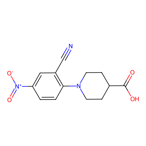 1-(2-Cyano-4-nitrophenyl)piperidine-4-carboxylic acid structure