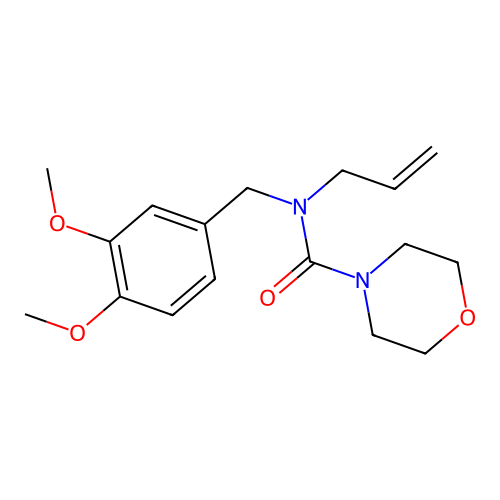 N-allyl-N-(3,4-dimethoxybenzyl)morpholine-4-carboxamide structure
