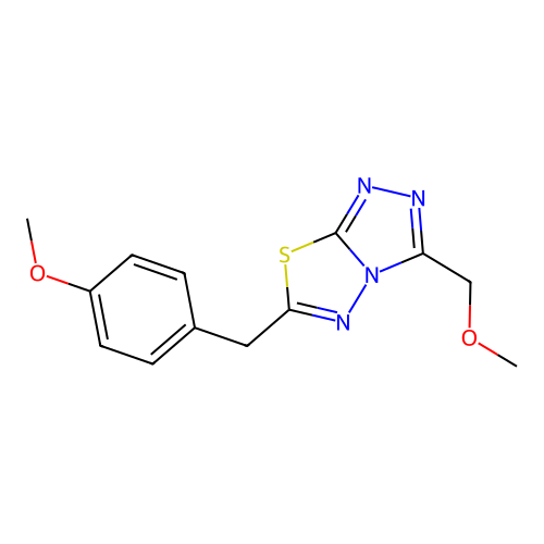 6-(4-Methoxybenzyl)-3-(methoxymethyl)[1,2,4]triazolo[3,4-b][1,3,4]thiadiazole structure