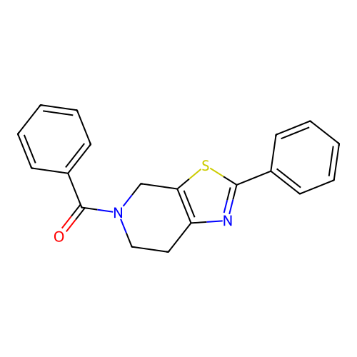 phenyl(2-phenyl-6,7-dihydro[1,3]thiazolo[5,4-c]pyridin-5(4H)-yl)methanone structure
