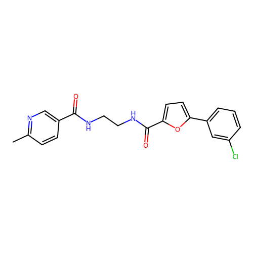 N-(2-(5-(3-chlorophenyl)furan-2-carboxamido)ethyl)-6-methylnicotinamide structure