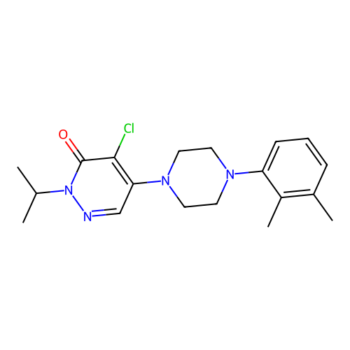 4-chloro-5-(4-(2,3-dimethylphenyl)piperazin-1-yl)-2-isopropylpyridazin-3(2H)-one structure