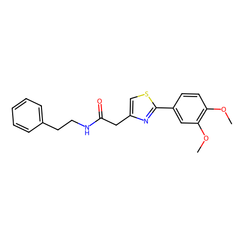2-[2-(3,4-dimethoxyphenyl)-1,3-thiazol-4-yl]-N-(2-phenylethyl)acetamide structure