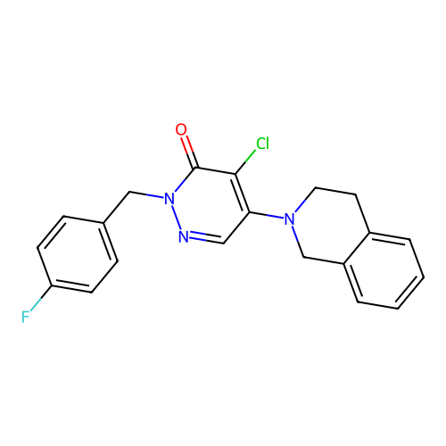4-chloro-5-(3,4-dihydroisoquinolin-2(1H)-yl)-2-(4-fluorobenzyl)pyridazin-3(2H)-one structure
