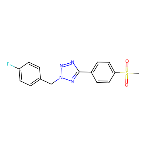 2-(4-fluorobenzyl)-5-(4-(methylsulfonyl)phenyl)-2H-tetrazole structure