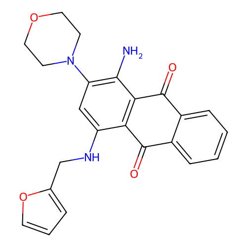 1-Amino-4-[(furan-2-ylmethyl)amino]-2-(morpholin-4-yl)anthracene-9,10-dione structure