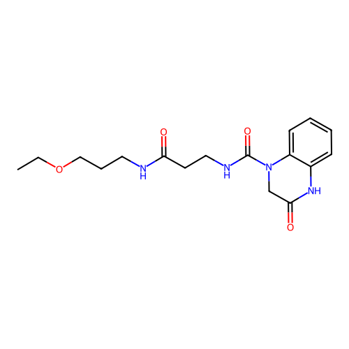 N-{3-[(3-ethoxypropyl)amino]-3-oxopropyl}-3-hydroxyquinoxaline-1(2H)-carboxamide structure