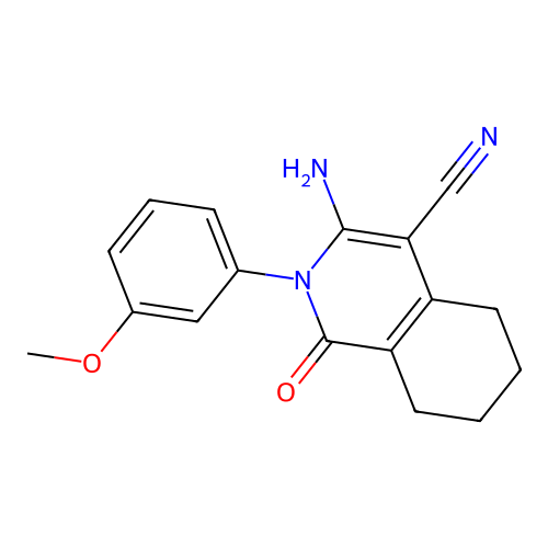 3-amino-2-(3-methoxyphenyl)-1-oxo-1,2,5,6,7,8-hexahydroisoquinoline-4-carbonitrile structure
